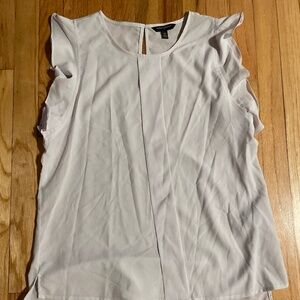 Banana Republic Sleeveless Ruffle Blouse in oyster, size medium